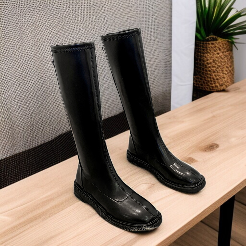 여성 워커 여 미들 스판 슬림 롱 라이더 부츠 여자 겨울 밴드는 무릎 워커를 이길 수 없다