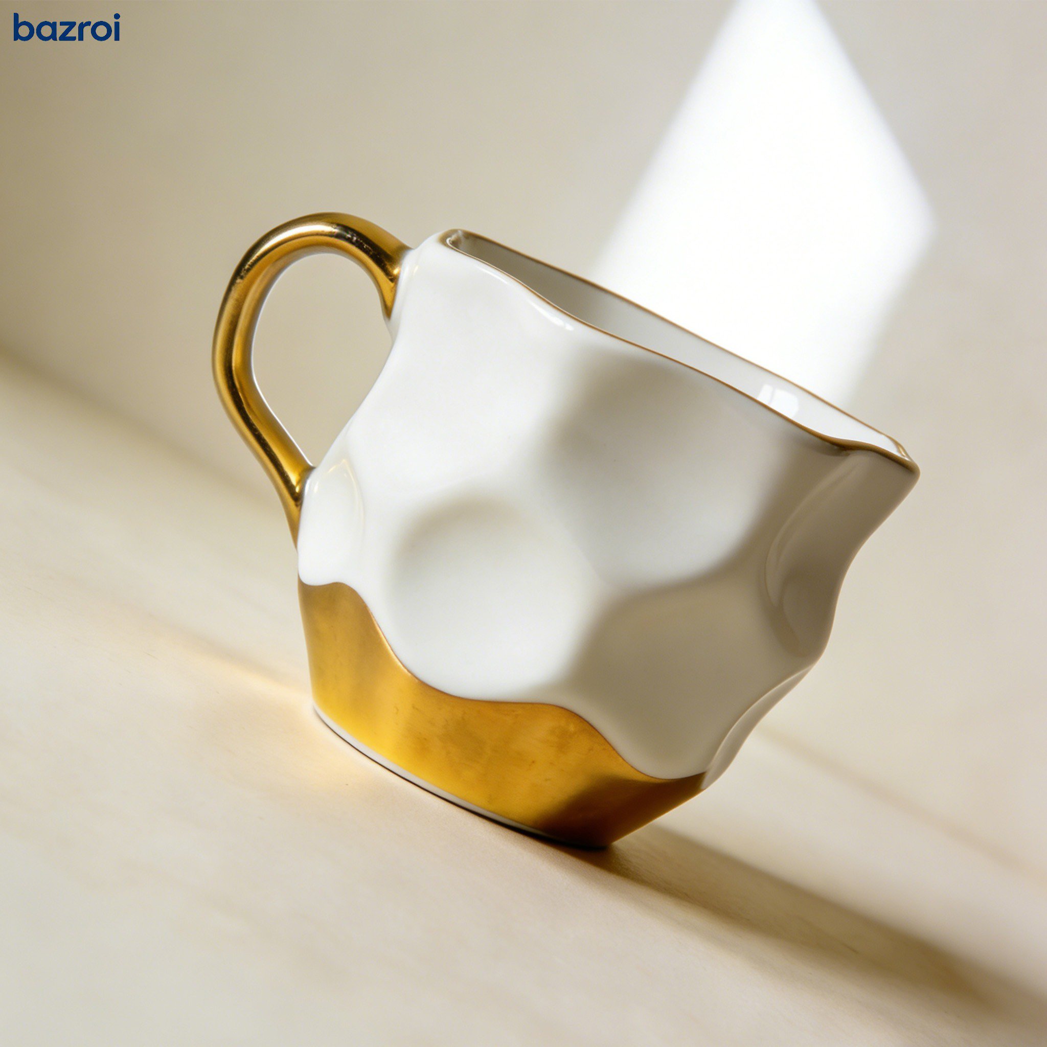 波模様の金縁マグカップ（5個セット）