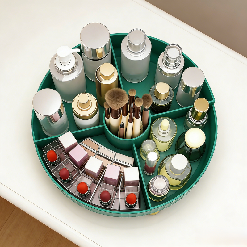 ชั้นวางสกินแคร์แบบหมุนขนาดใหญ่สำหรับโต๊ะ