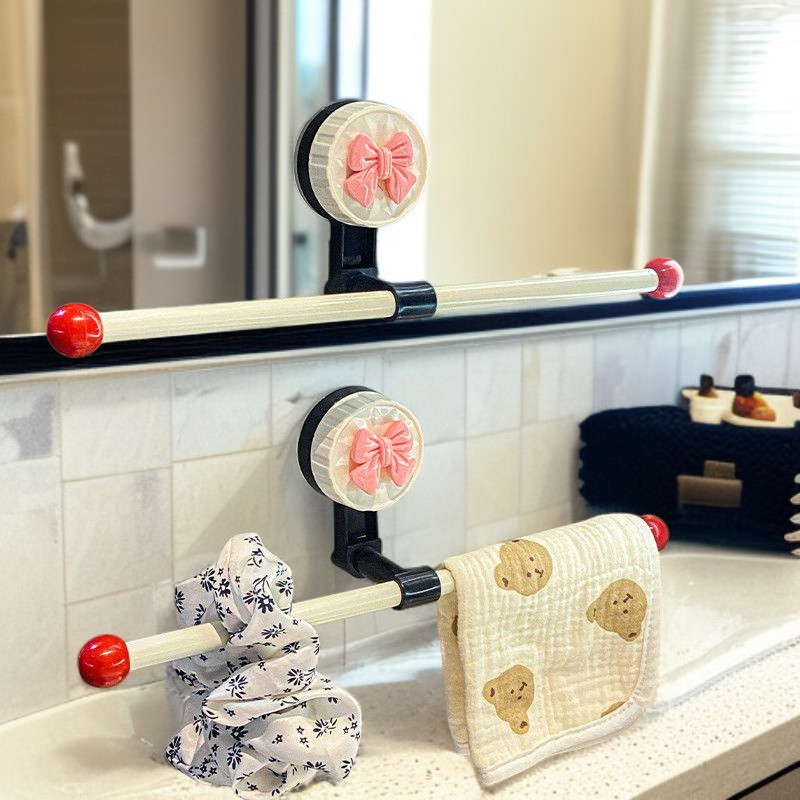 Luxury Dopamine Suction Cup Towel Rack, High-Value Bathroom Storage Rack