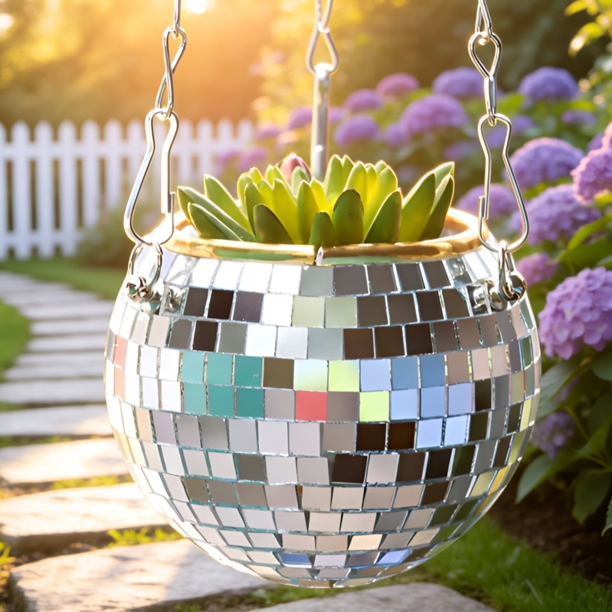 Kreativer Diskokugel-Pflanzer Hängender Blumenampel Pflanzengefäß