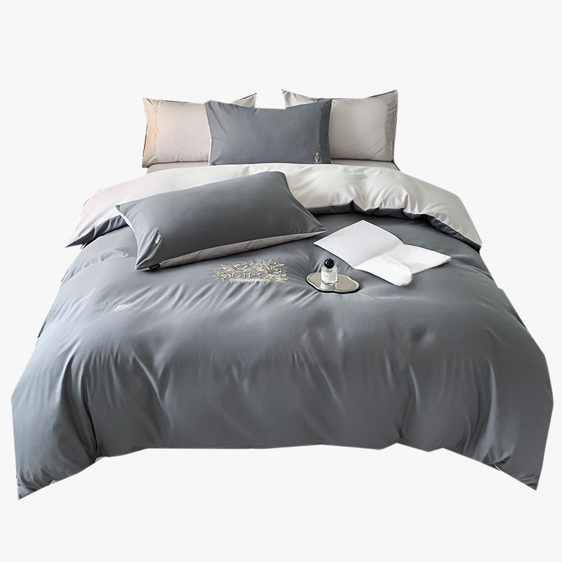 Elegant Embroidered Four-Piece Luxury Bedding Set