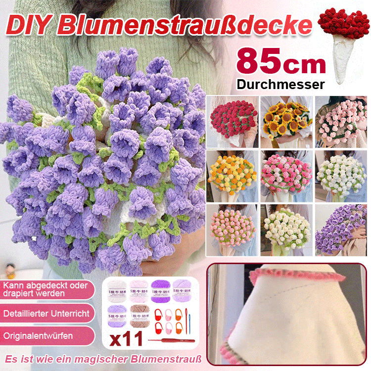 Ein Geschenk mit Wärme DIY Blumen Decken Set einfach zu lernen garantiertes Erfolgserlebnis