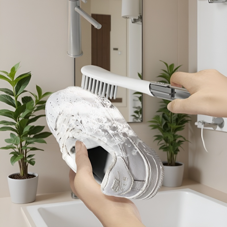 신발을 손상시키지 않는 부드러운 털, 긴 손잡이의 신발 브러시