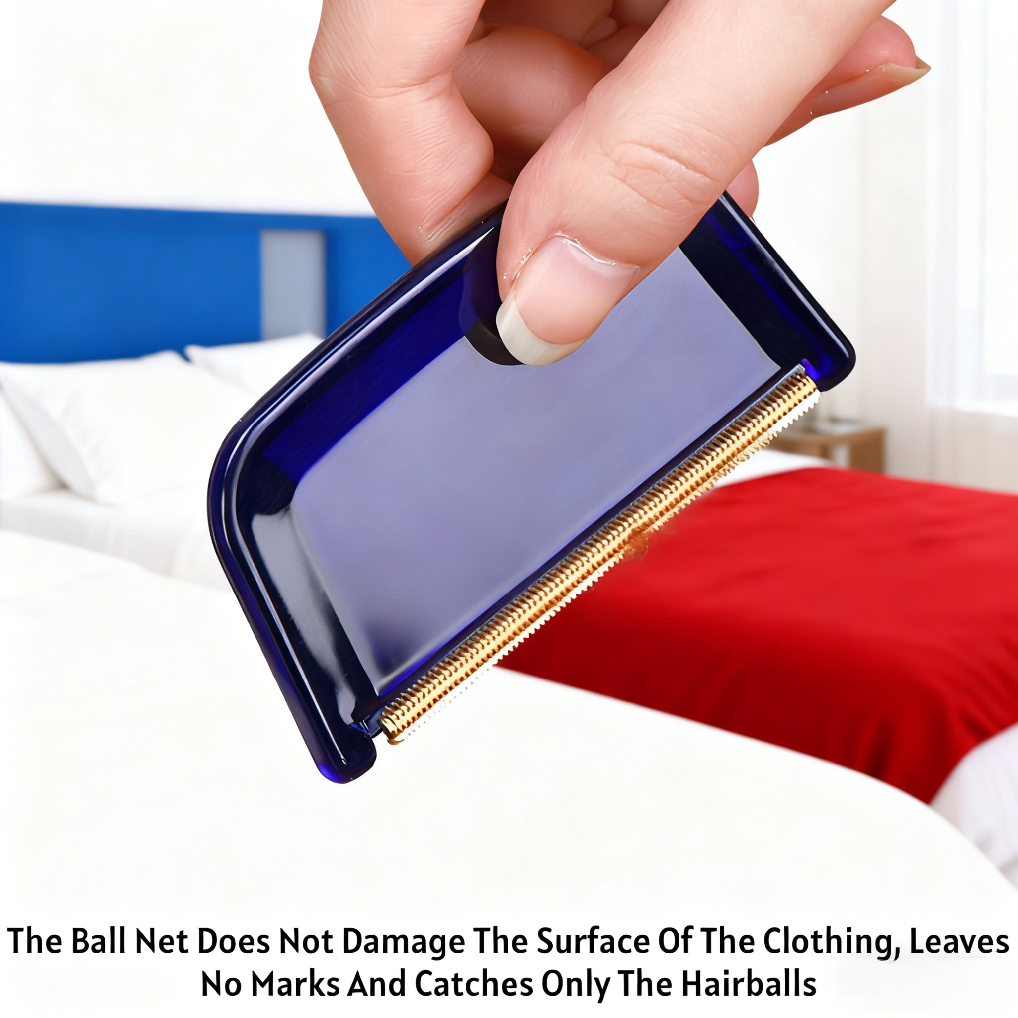 Portable lint remover device with ergonomic handle
