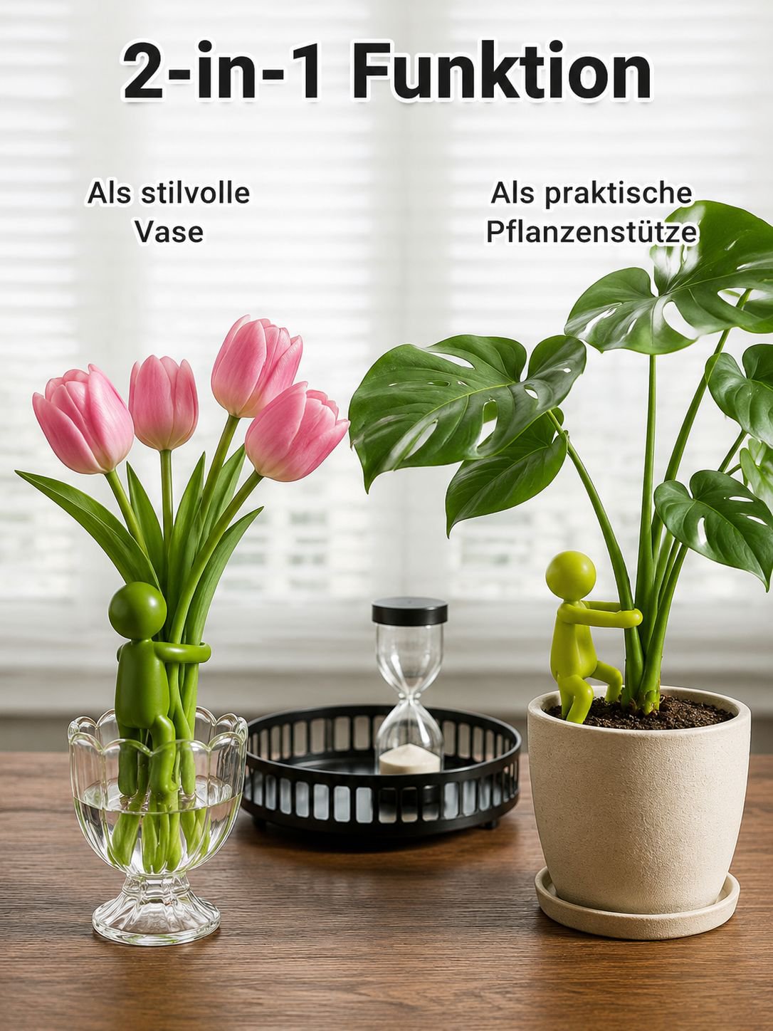 Hochwertige Pflanzenbegleiter Dekorative Vase Blumen- und Grünpflanzenstütze