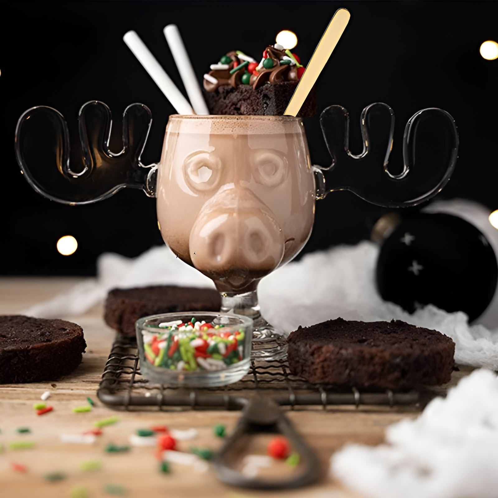 Kreatives Rentier-Glasbecher 