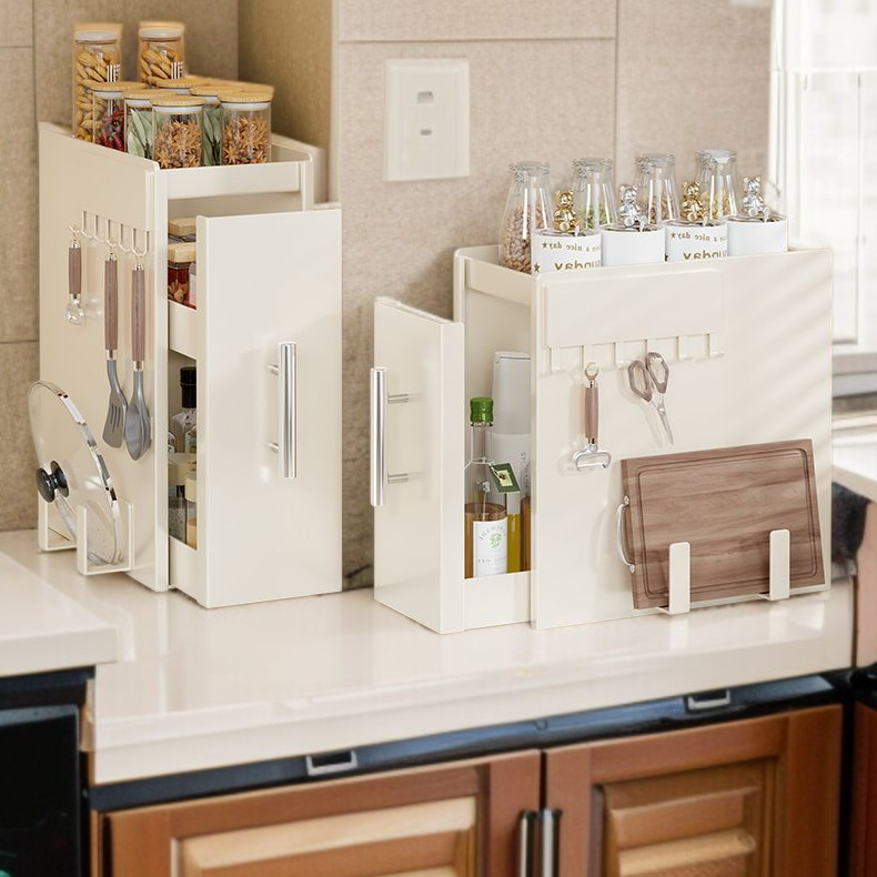 테이블 풀업 수납선반 슬림 주방 양념선반 방진 양념선반 철예정리수납 양념선반