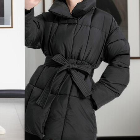 여성 하프 패딩 아우터 허리 여리여리 도톰 패딩 박시 패딩