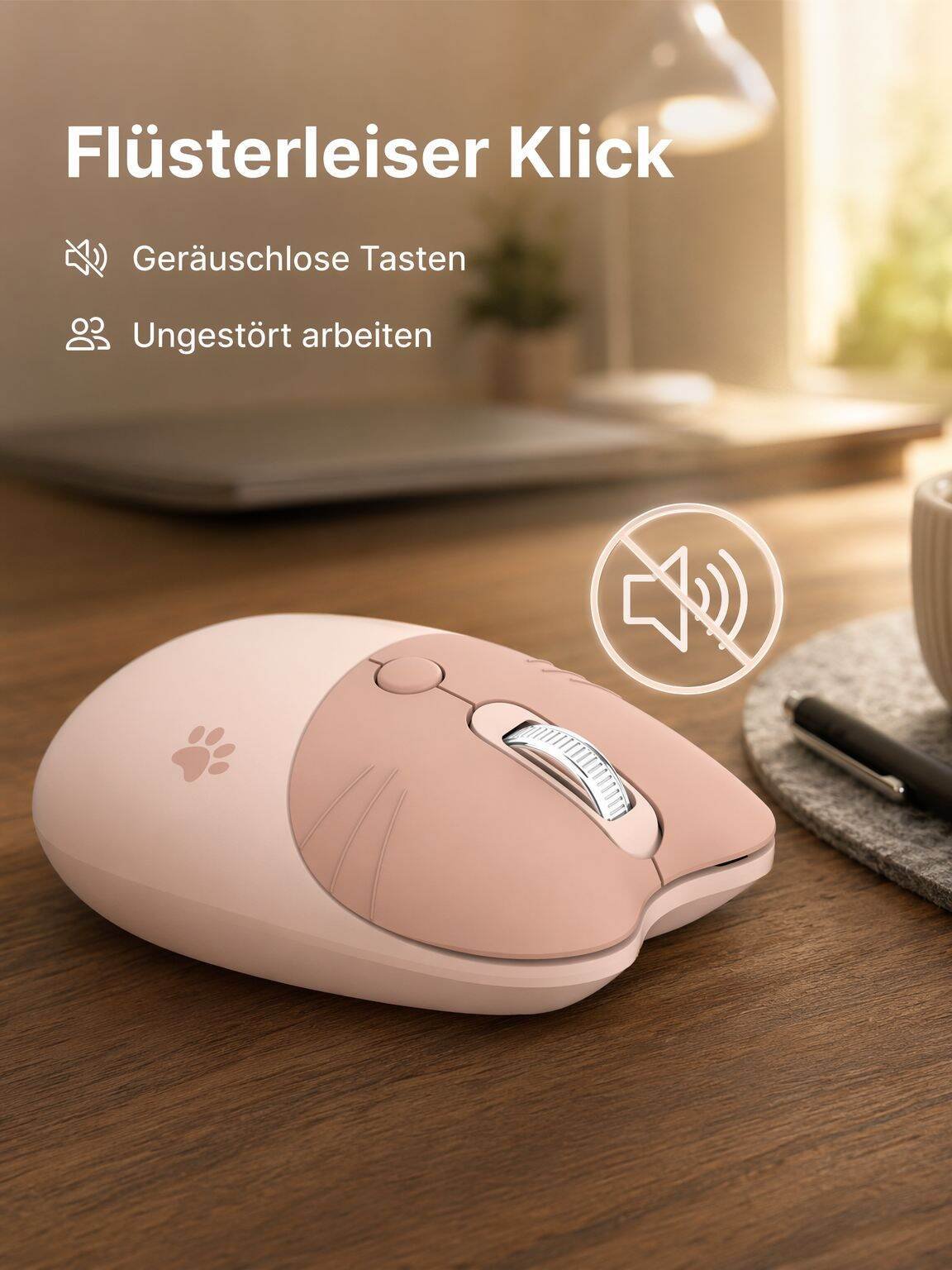 Leise und niedliche kabellose Maus