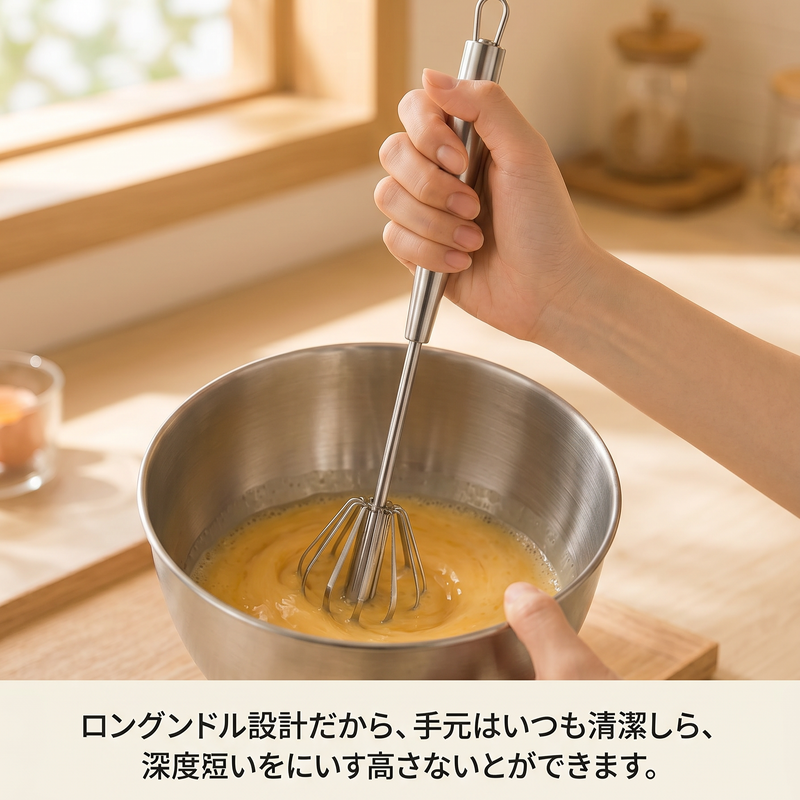 10本ワイヤー手持ち半自動ステンレス泡立て器 ドイツ品質家庭用クリームミキサー
