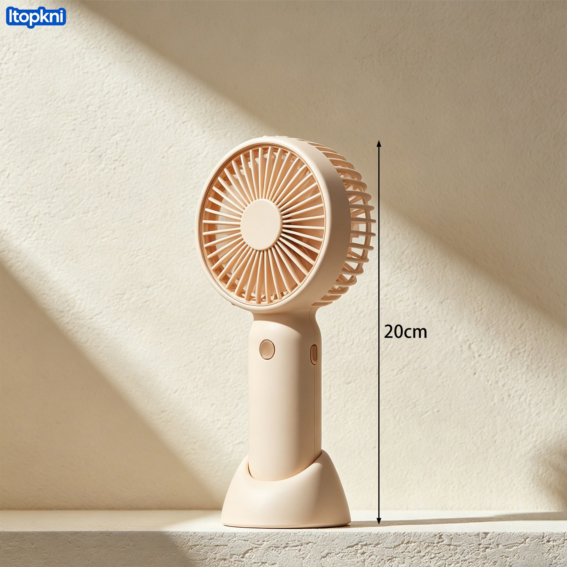 Rechargeable USB mini fan in travel bag