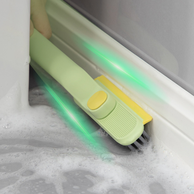 Multifunctional Hard Bristle Cleaning Brush 3-in-1 Gap Brush Bathroom Floor Tile Wall Brush