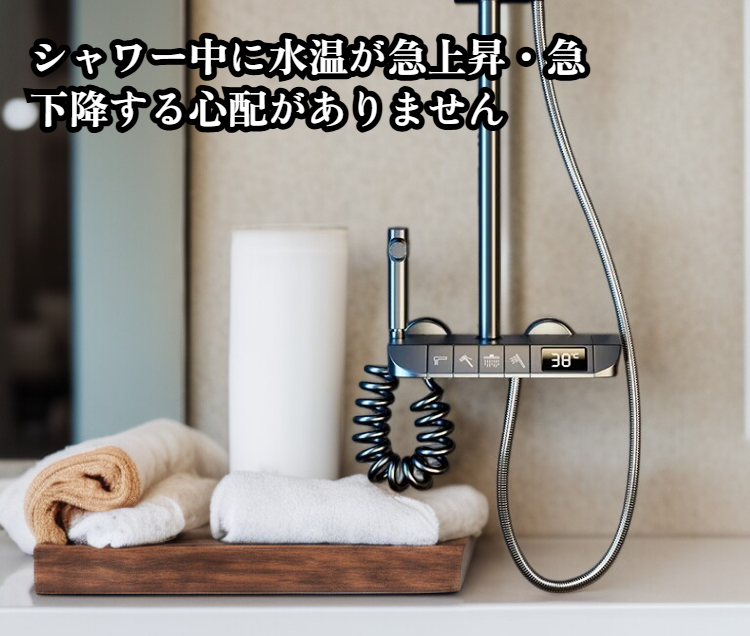 シャワーヘッドの加圧機能を示すイメージ