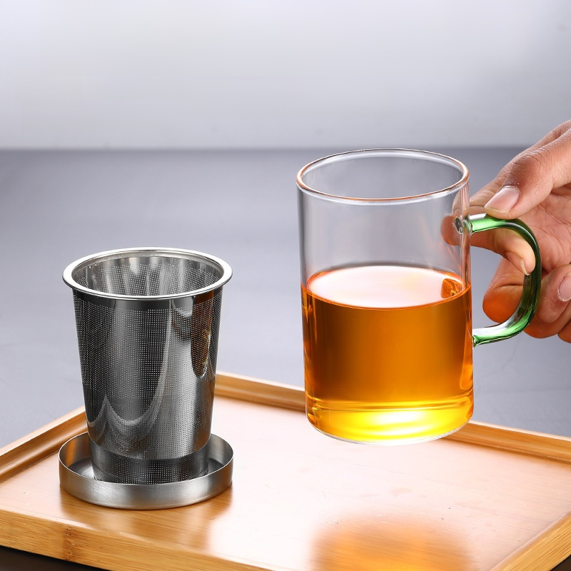 玻璃不鏽鋼過濾茶杯