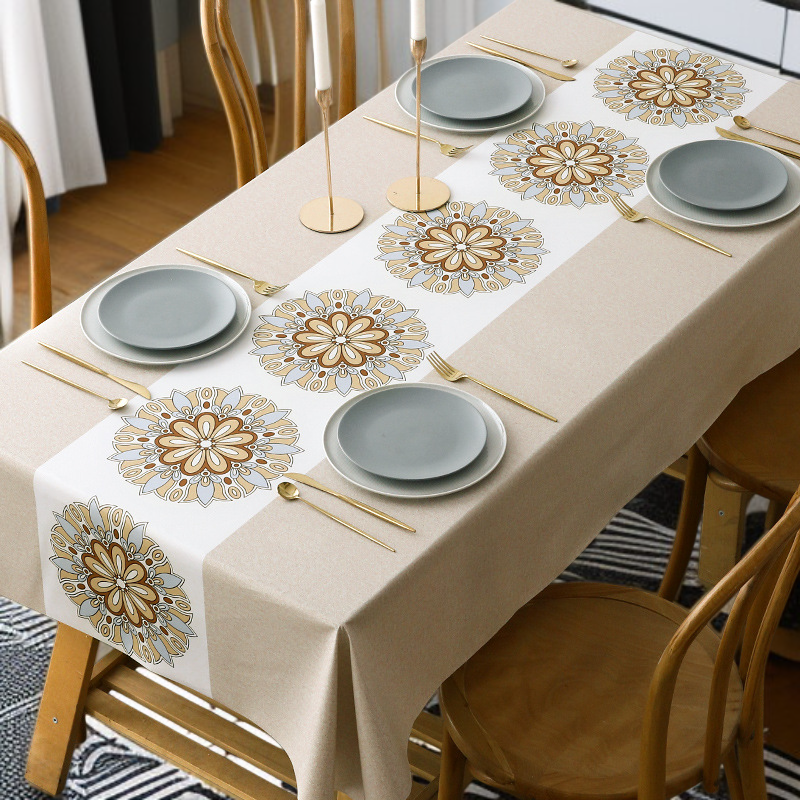 유럽 미국식 방수 PVC 테이블보 레스토랑 파티용 식탁 커버