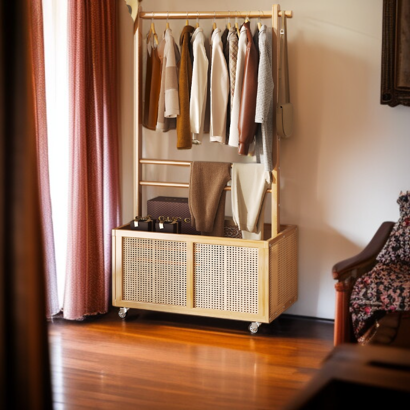 رف ملابس متعدد الاستخدامات بعجلات