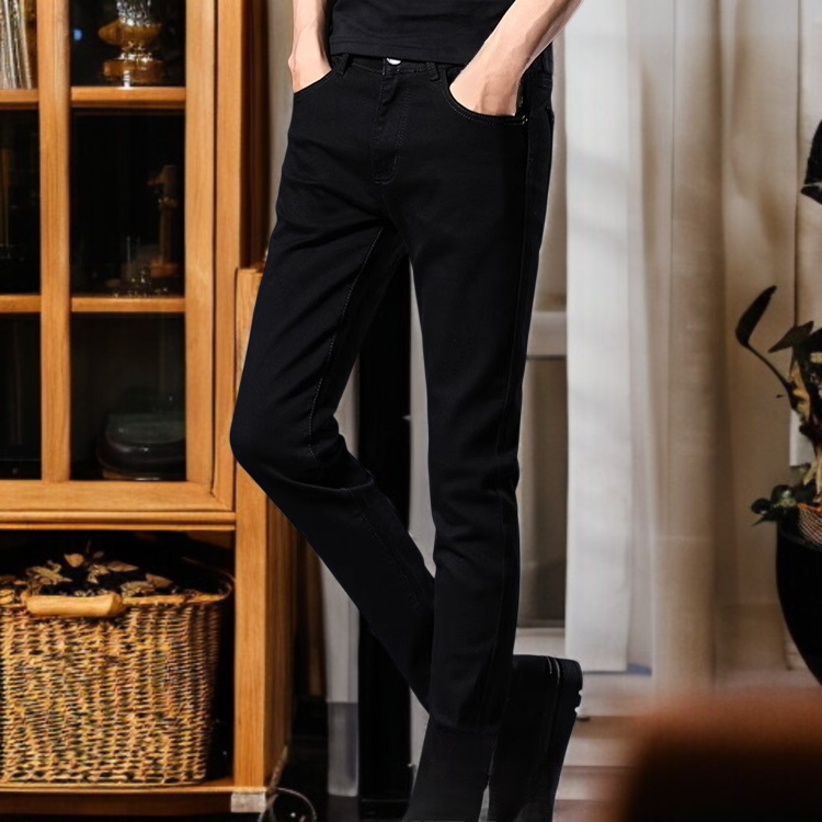 남자 화이트 스판 골프 트레이닝 바지 캐주얼 슬림핏 봄여름 작은 발바지 트레이닝 바지