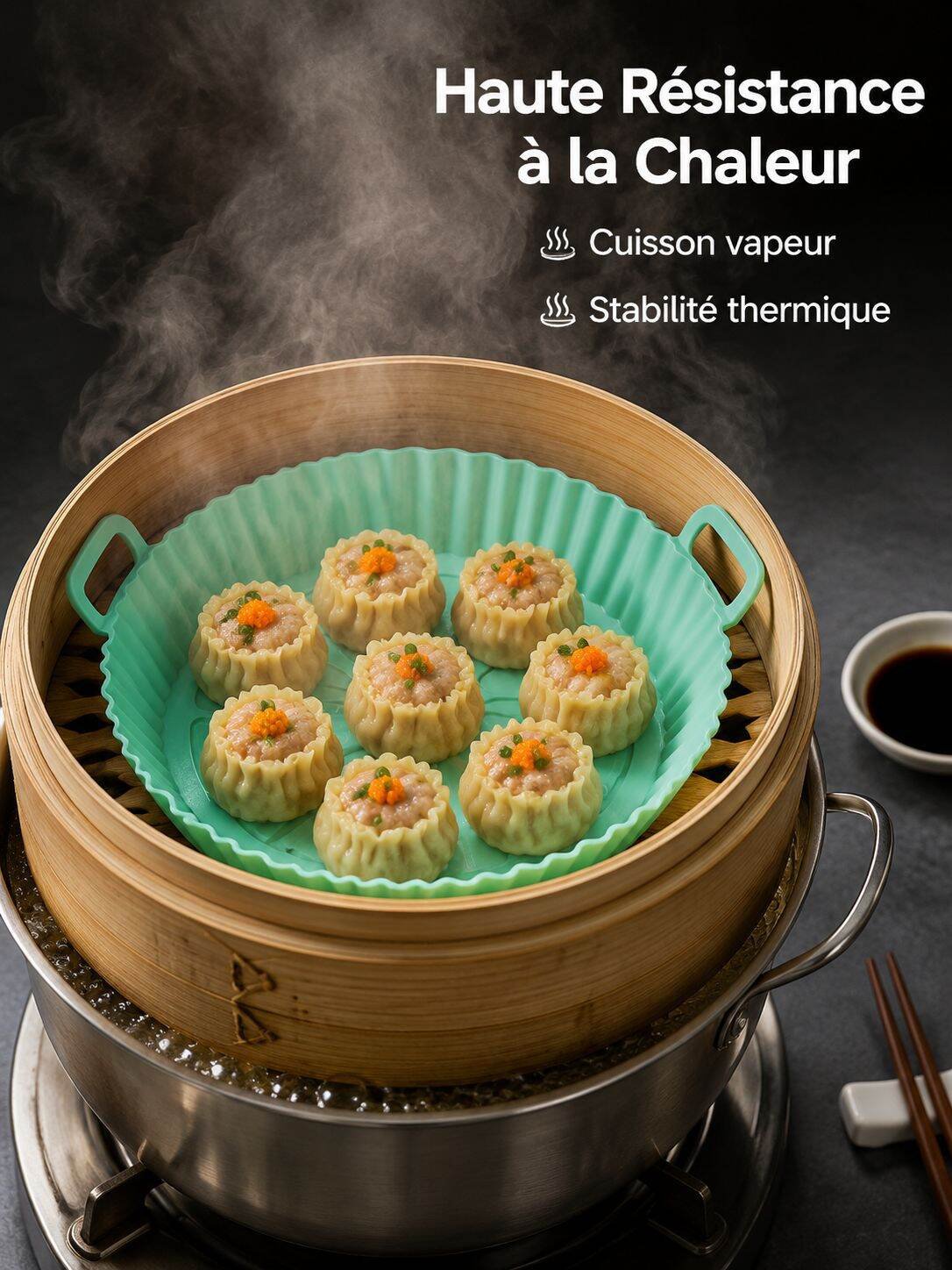 Tapis vapeur en silicone alimentaire, antiadhésif et résistant à la chaleur