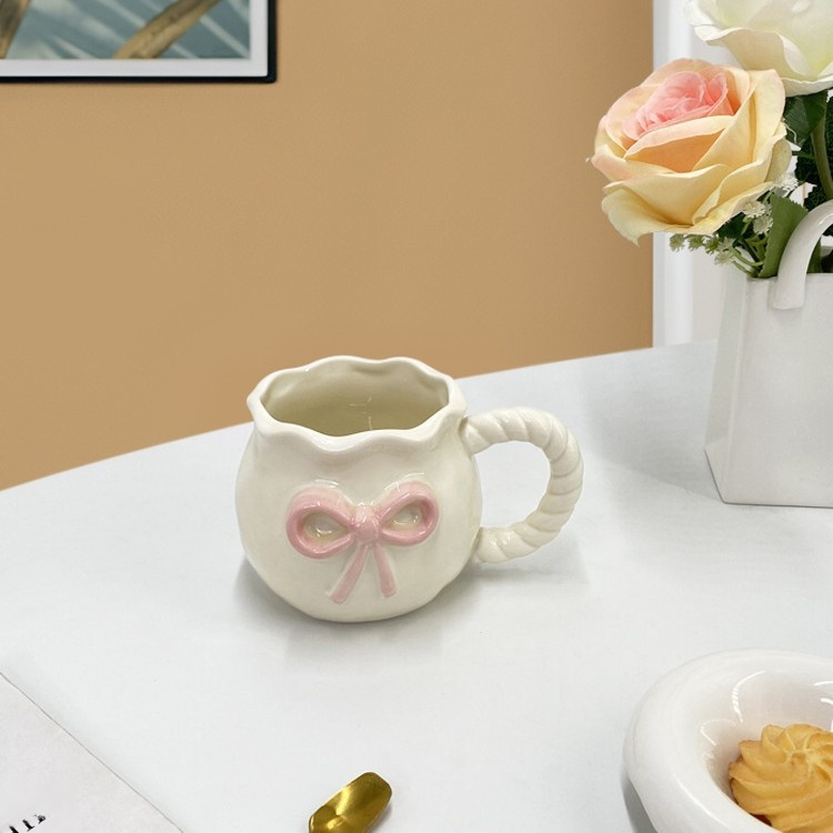 ハンドメイド アンバランス リボン コーヒーカップ