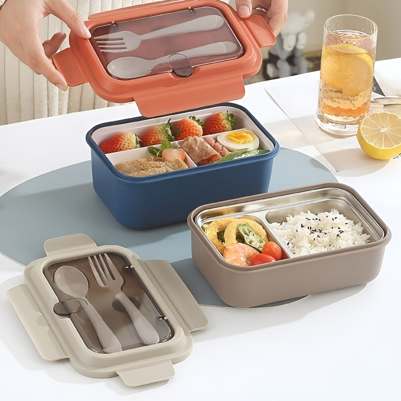 Stainless steel compartmentalized lunch box