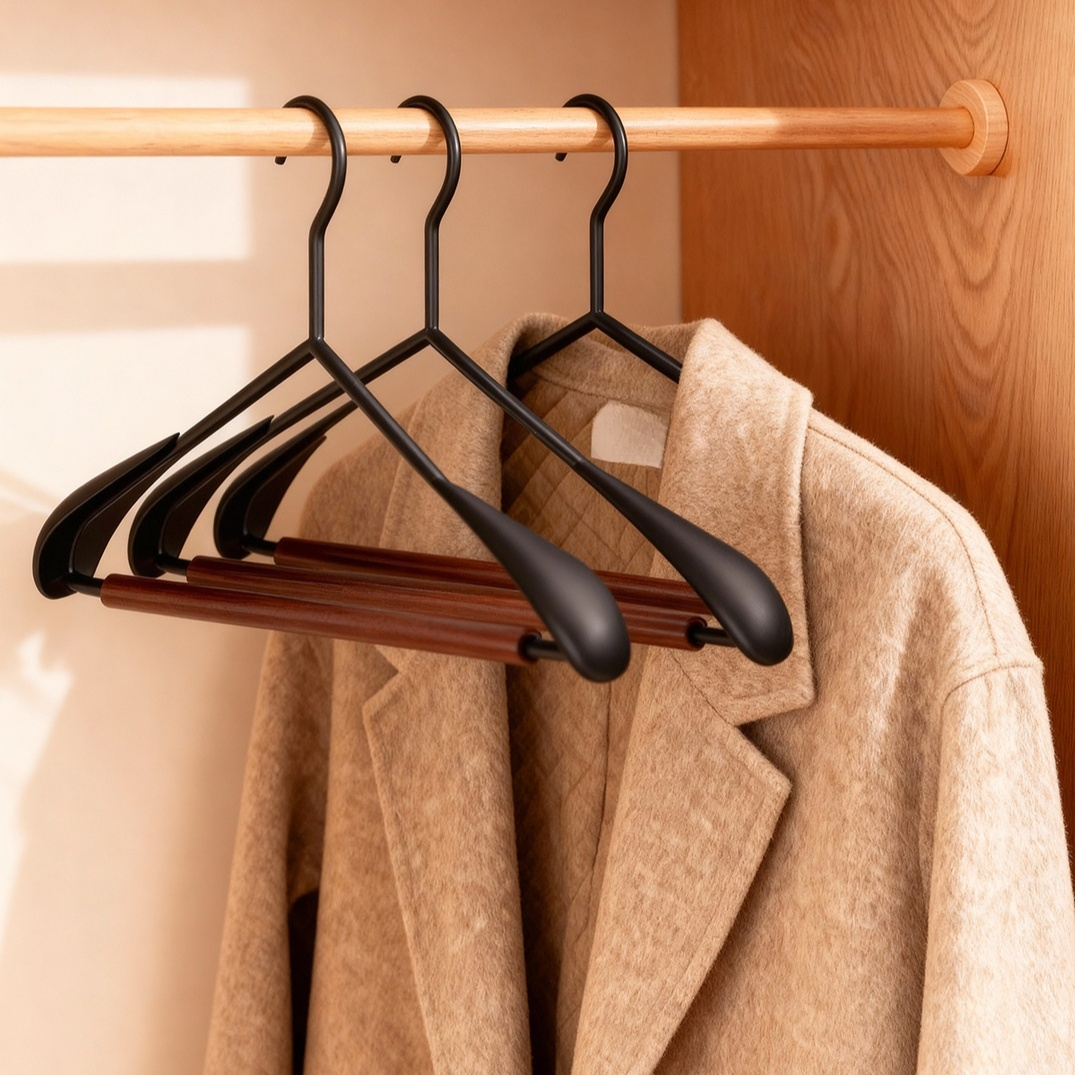 防滑無痕防鼓包櫸木衣架