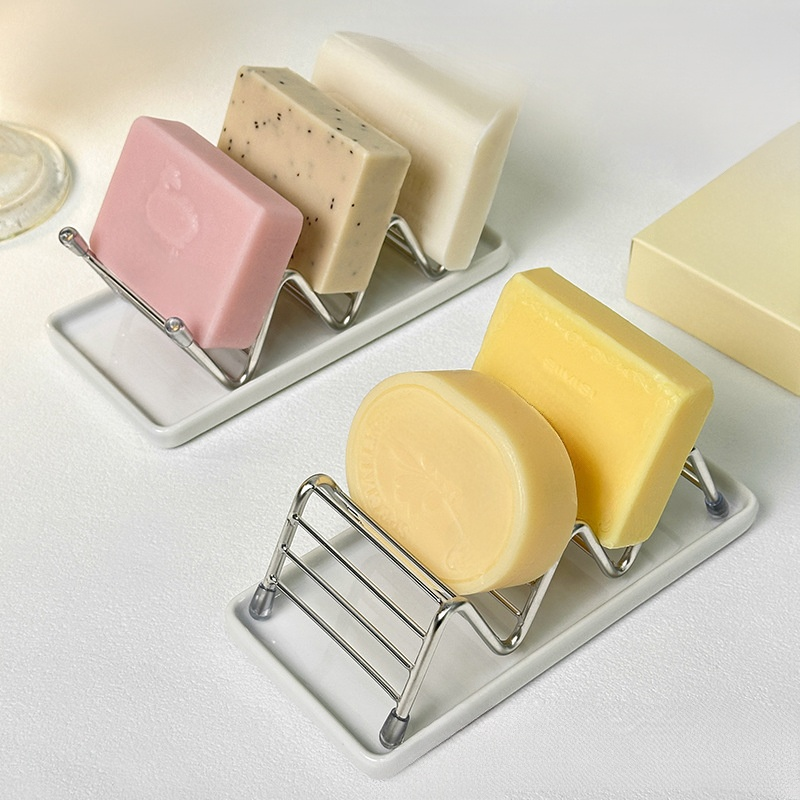 不鏽鋼W型瀝水托香皂置物架