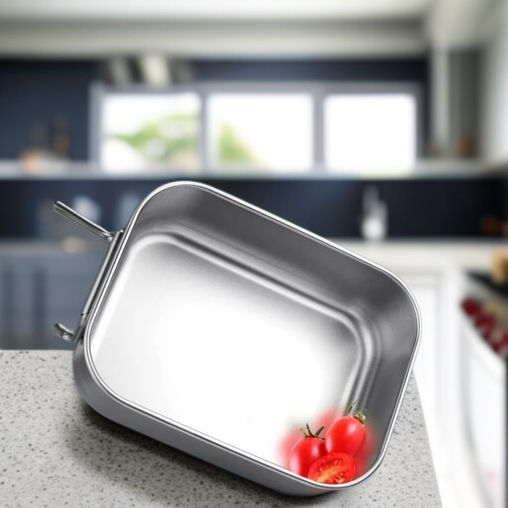 Student Large Capacity 304 Stainless Steel Thermal Lunch Box Without Divider with Lid