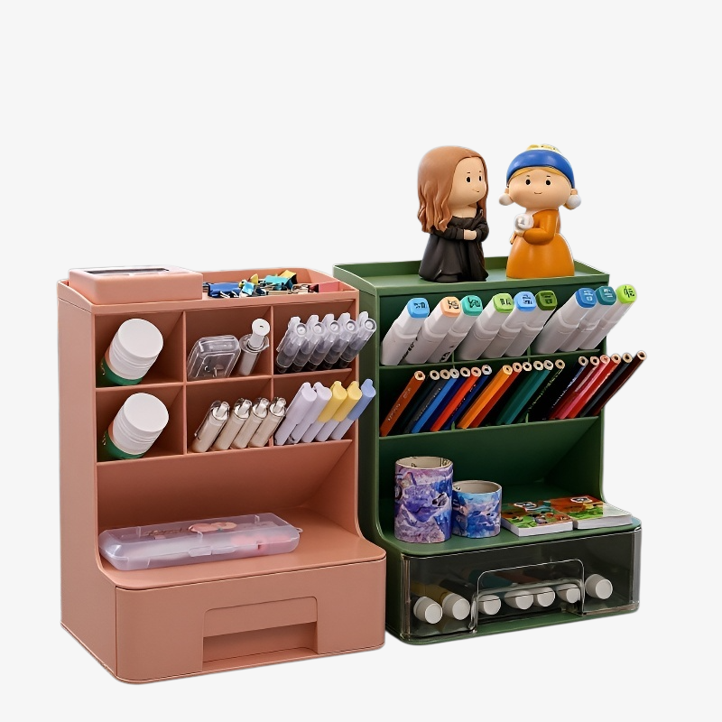 Organizador multifuncional inclinado para bolígrafos y pintalabios