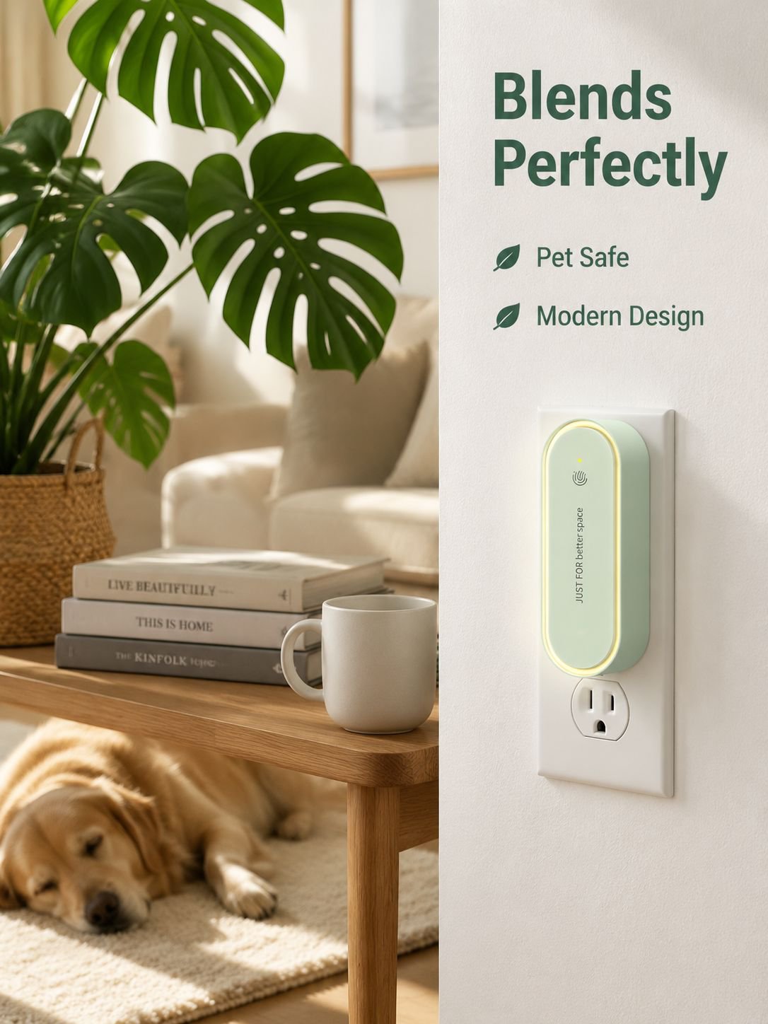 Ultrasonic mosquito and rodent repellent with LED light, 360° mosquito killer, energy-saving, compac