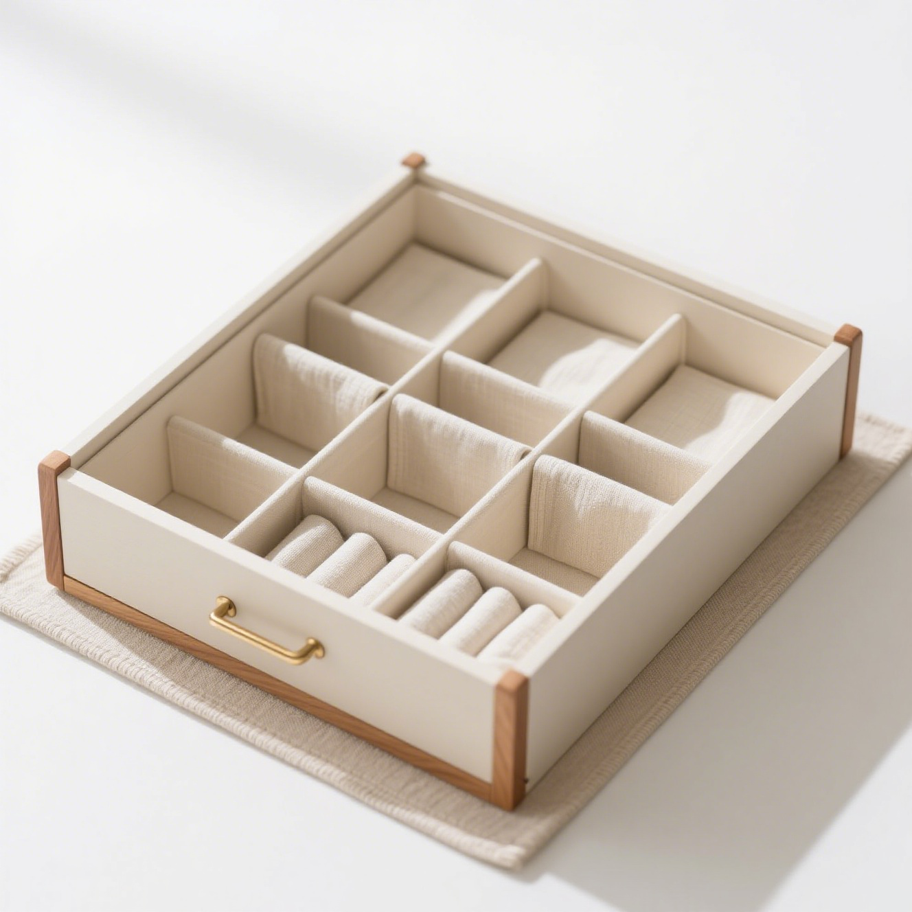 Caja de almacenamiento de joyas vintage forrada de terciopelo