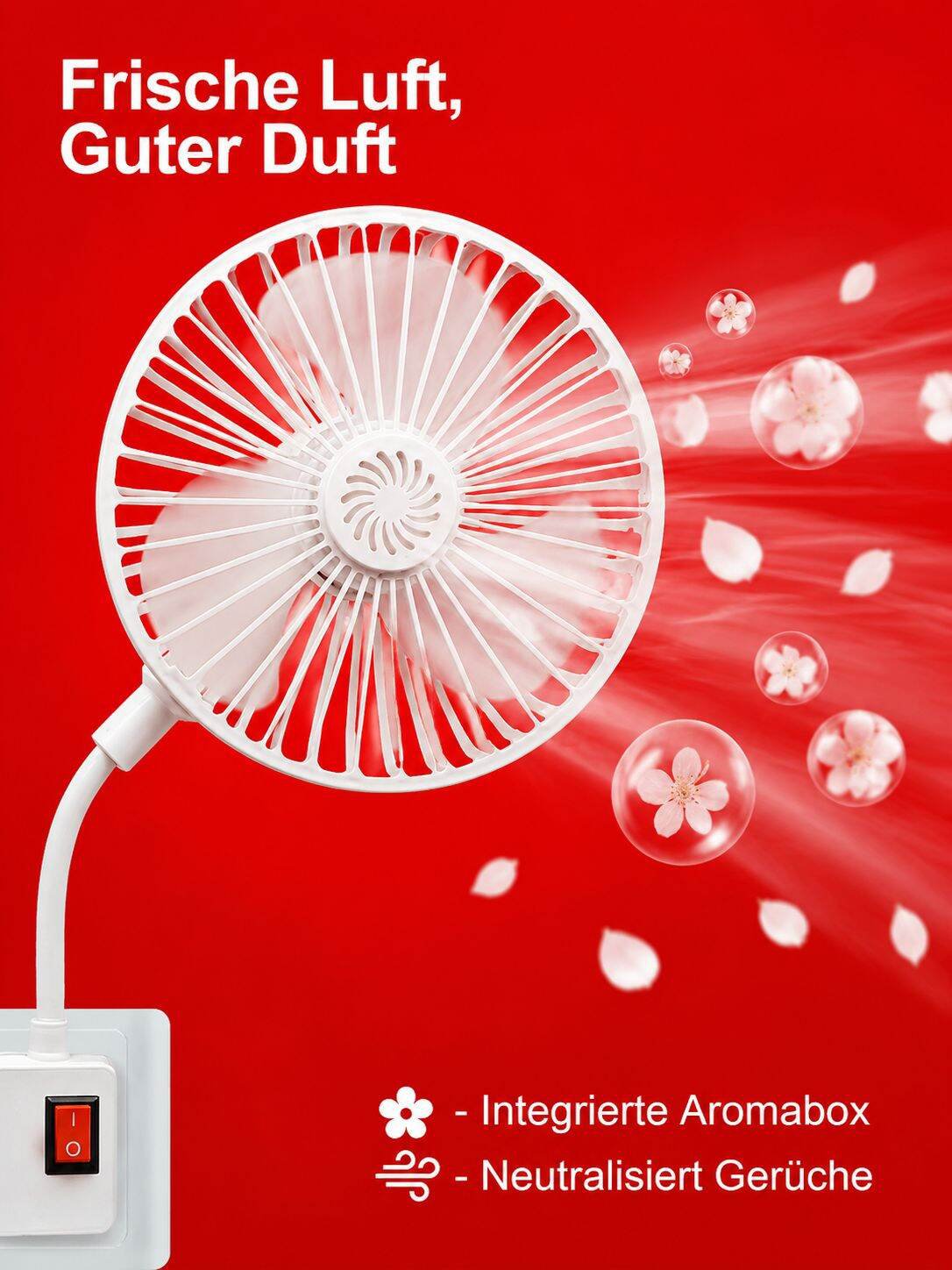 Multifunktionaler 3-in-1-Aroma-Leiseventilator, geeignet für Schlafzimmer und Küche