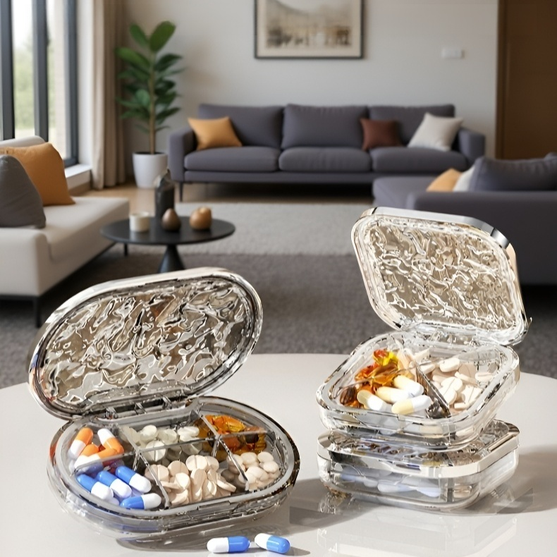 휴대용 소분함 미니 휴대용 약품 소분함 억미자 의약 플라스틱 수납함