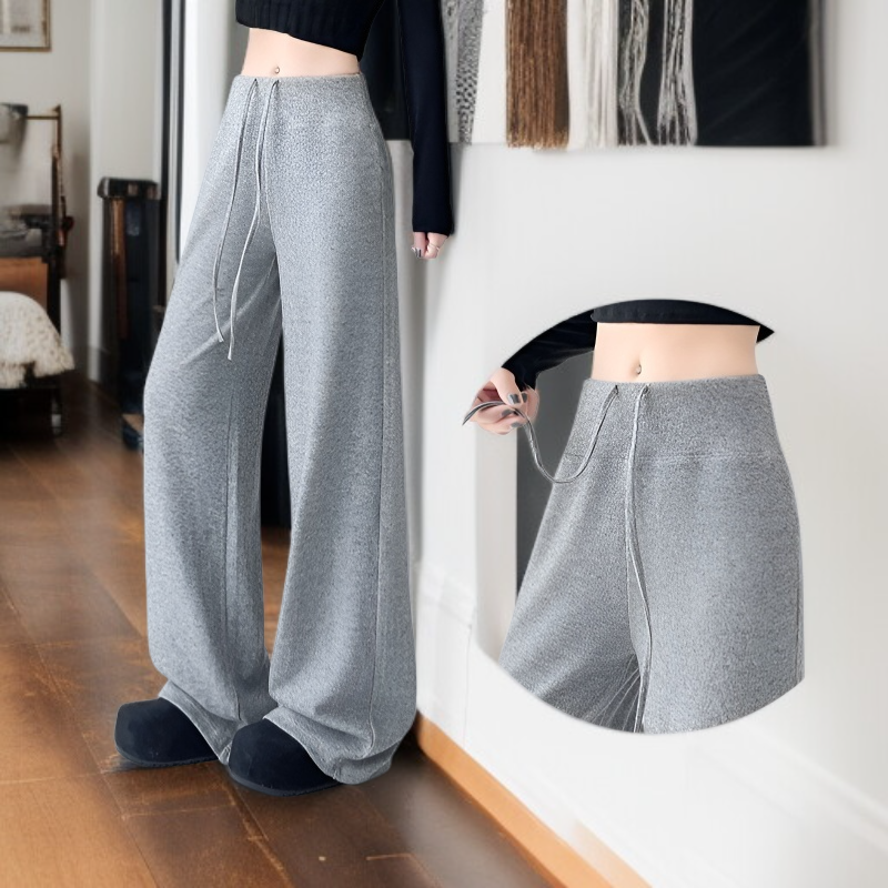 와이드 와이드 팬츠 여 쁘띠 소프트 하이웨스트 날씬해 보이는 팬츠 스커트 봄가을 드롭 와이드 팬츠