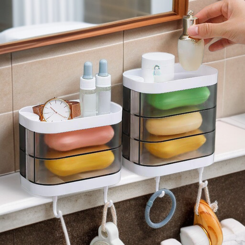 排水トレイ付き二層式ソープディッシュ