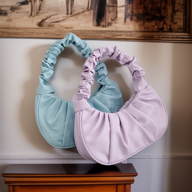  حقيبة سحاب كورية بسيطة للسيدات على شكل سحابة، حقيبة كتف قابلة للطي