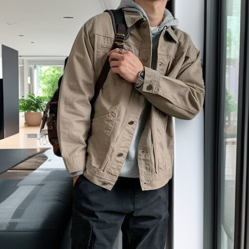 メンズジージャケット春モデルルーズカジュアルジャケットワークウェアジャケットメンズトップス