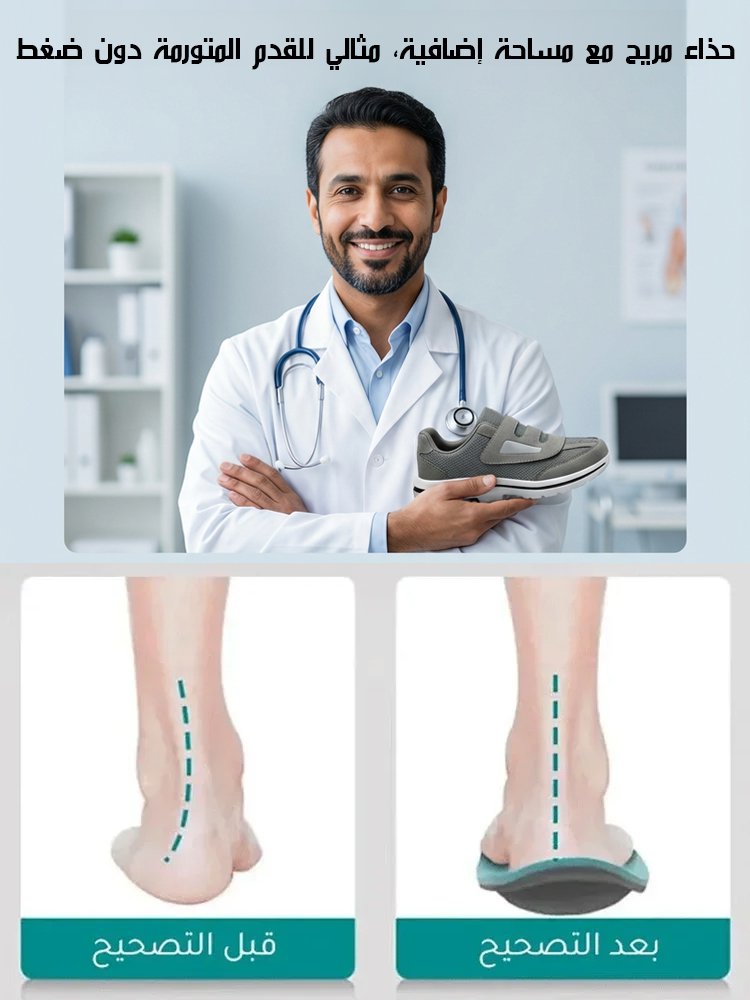 حذاء واسع ومريح لكبار السن المصابين بتورم القدم ومرض السكري