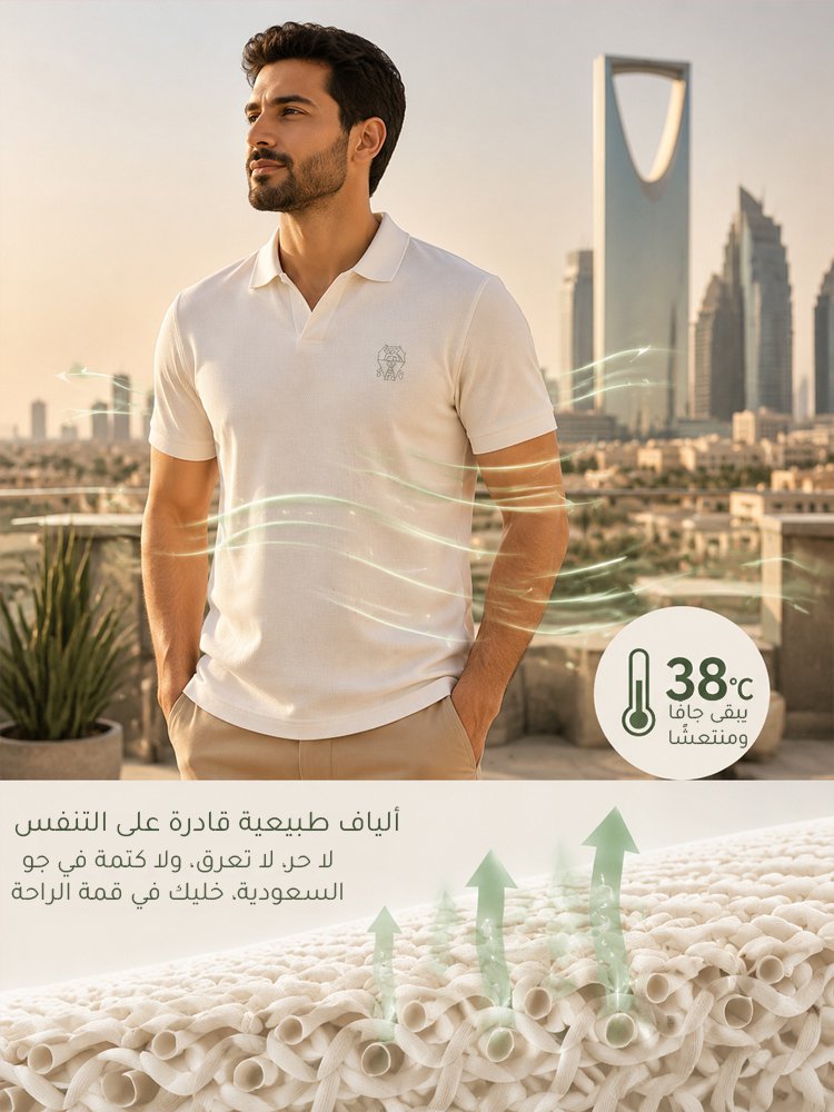 تيشيرت بولو رجالي بتصميم راق بسيط من مزيج قطن مصري وصوف