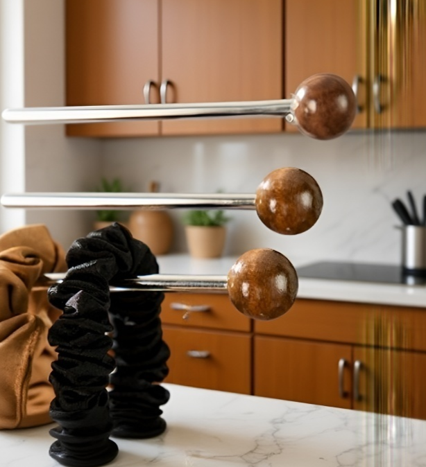 수건을 걸어 놓은 주방 수건걸이