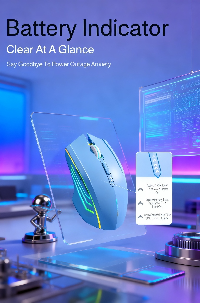 USB rechargeable wireless mouse side view