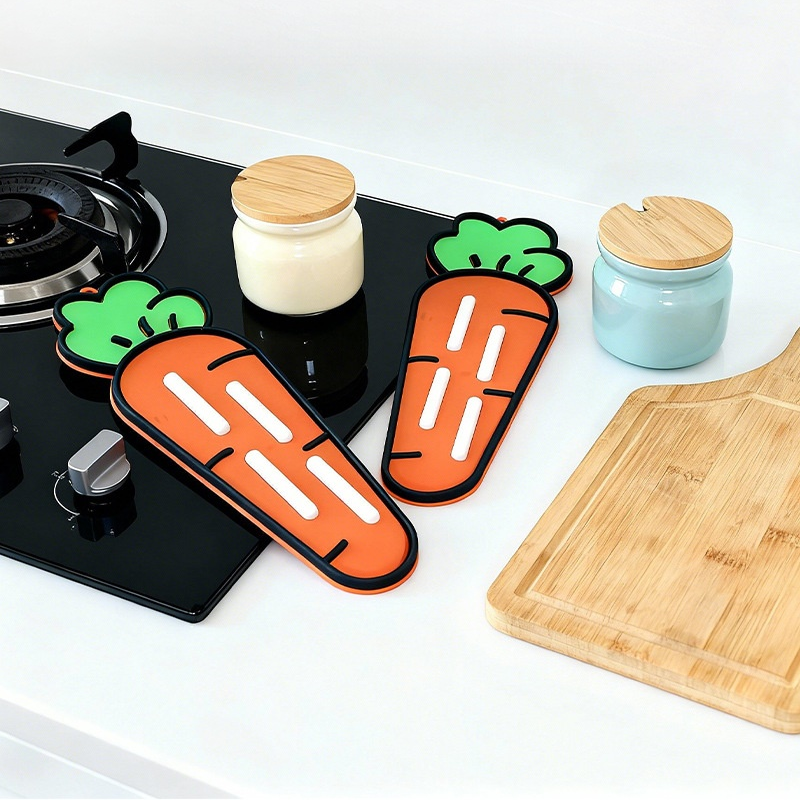  Silicone Carrot Pot Lid Holder Mat