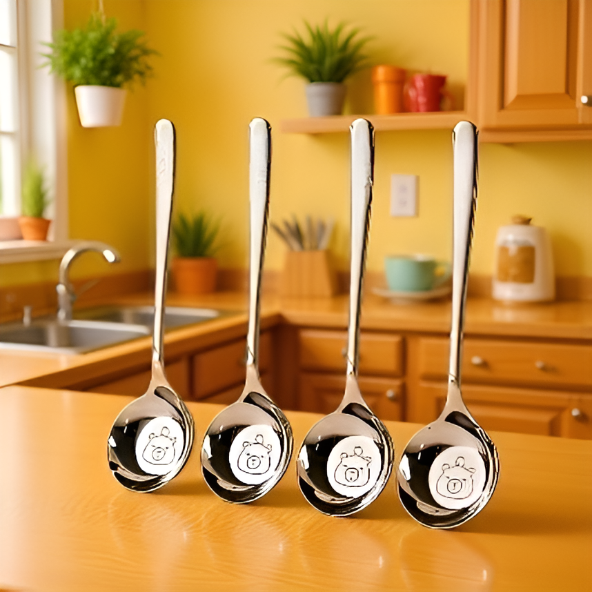 Cuchara de acero inoxidable resistente para servir