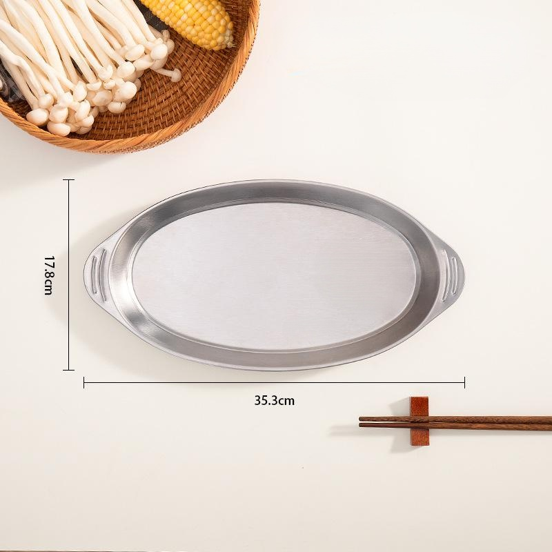 Placa ovalada de acero inoxidable