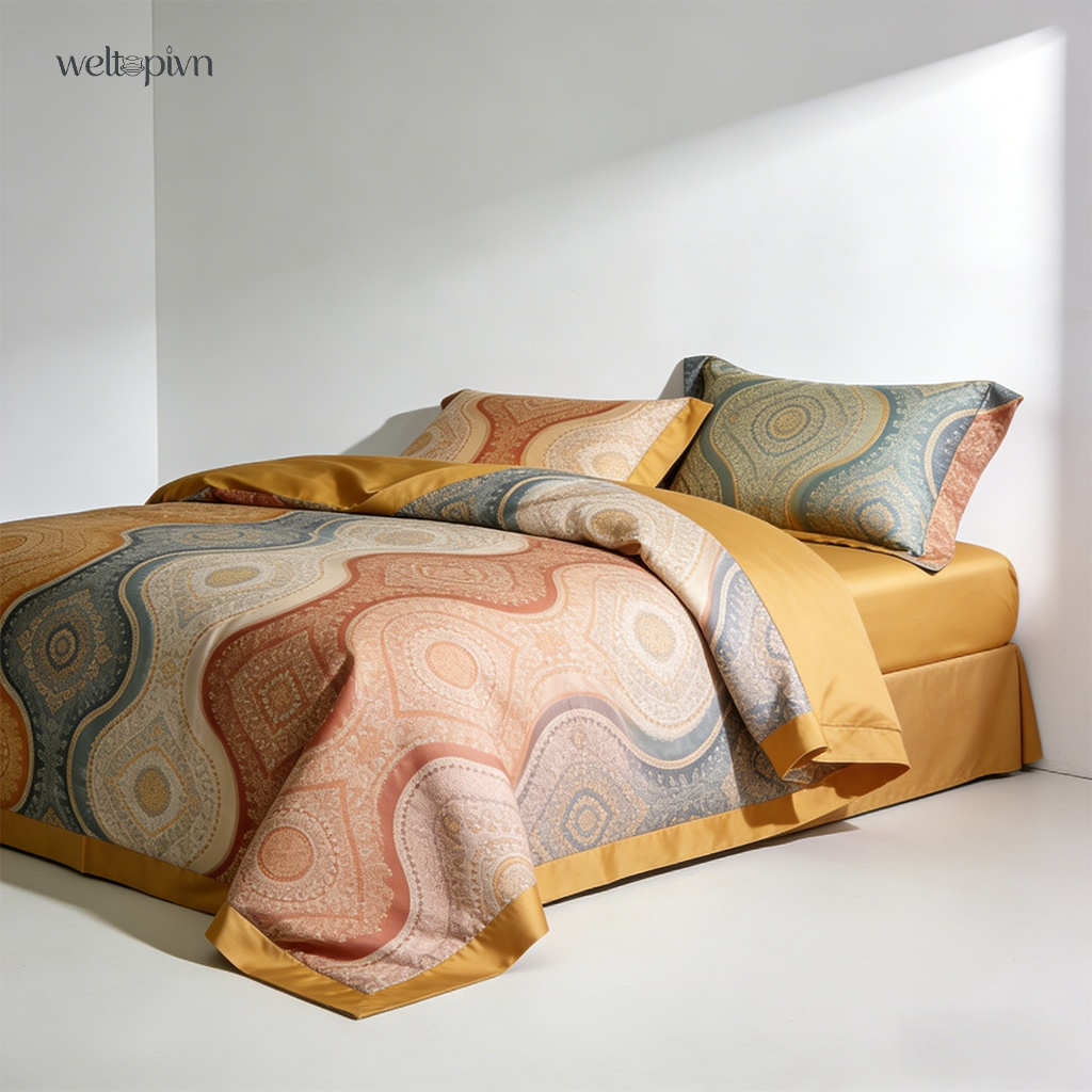 ชุดเครื่องนอน 4 ชิ้น ทำจากผ้าฝ้าย 100% - ผ้าฝ้ายแท้ 100% อ่อนโยนต่อผิวและระบายอากาศได้ดี