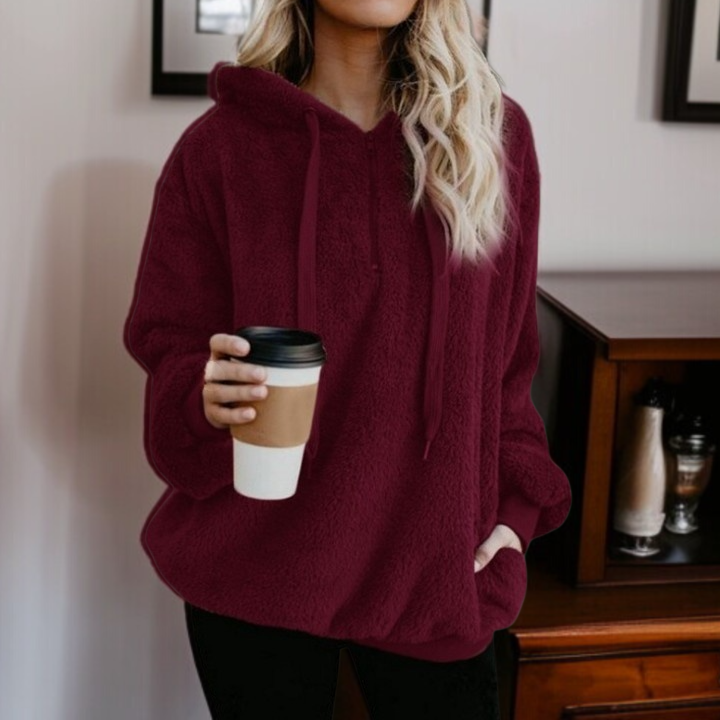 Women's long sleeved hooded fleece sweatshirt