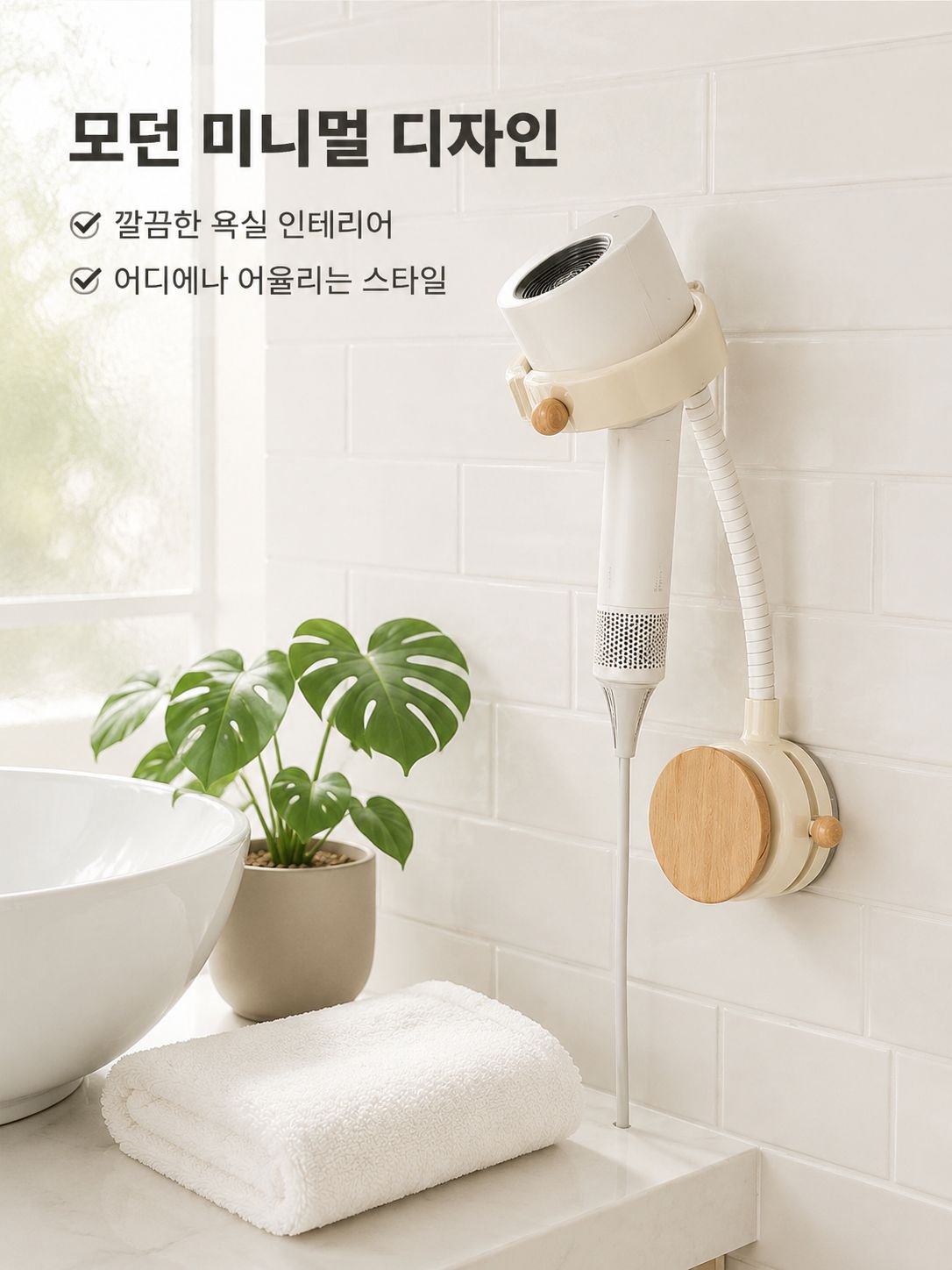 펀칭리스 벽걸이 회전식 송풍기 수납 선반