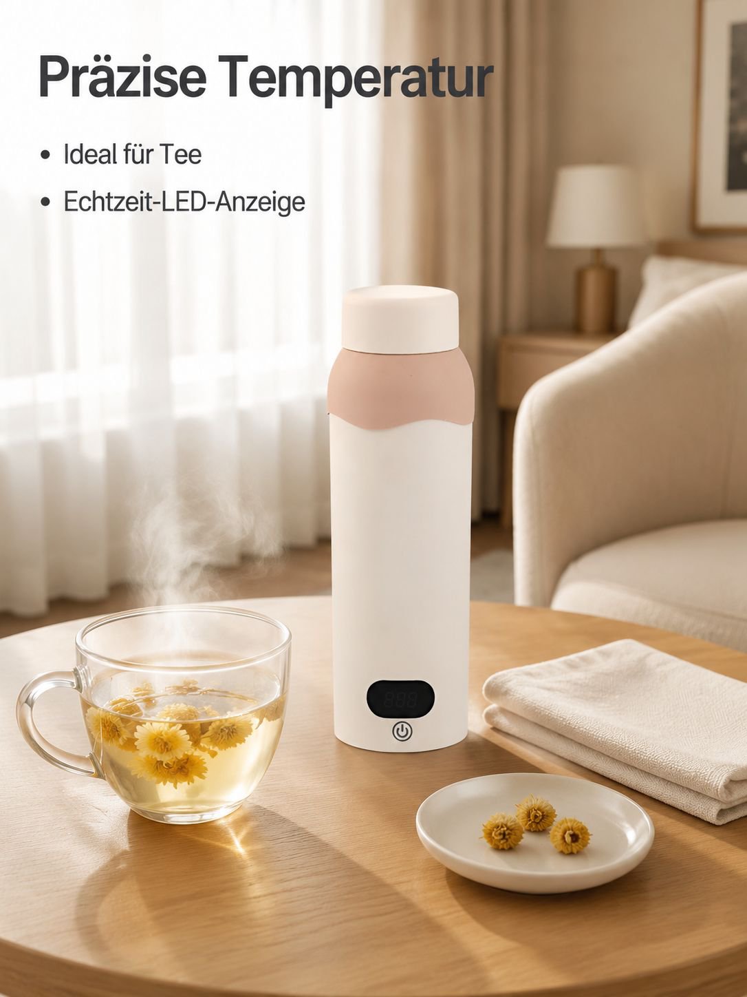 Tragbarer Mini-Wasserkocher mit Temperaturregelung