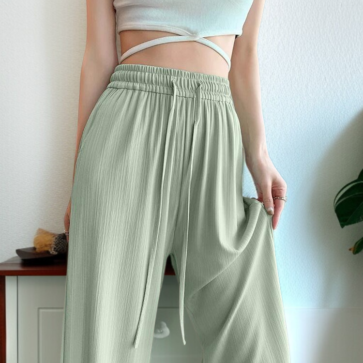 쿨 와이드 팬츠 여 여름 얇은 신상 모기기피 자외선 차단 일자 캐주얼 작은 키 쿨링 팬츠