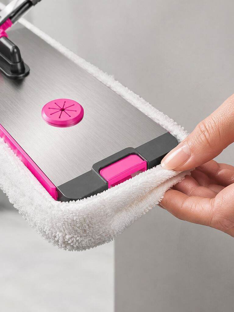 Easy-to-use flat mop for hardwood and tile floors